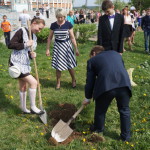 По традиции, выпускники посадили дерево во дворе школы